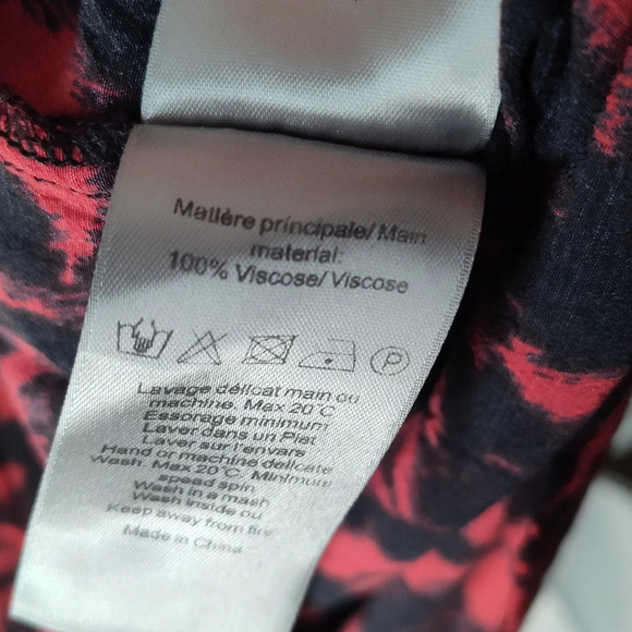 Zadig & Voltaire Red and Black Leaf-Print Maxi Dress Size Medium - Picture 6 of 7